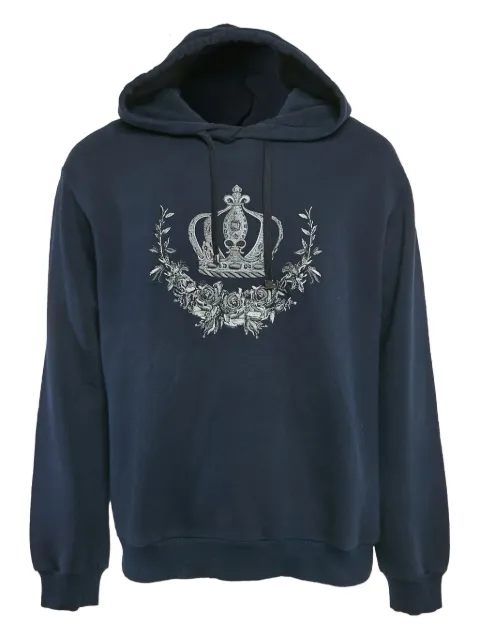 Dolce & Gabbana Pre-Owned graphic-print cotton-blend hoodie Blue 1121445