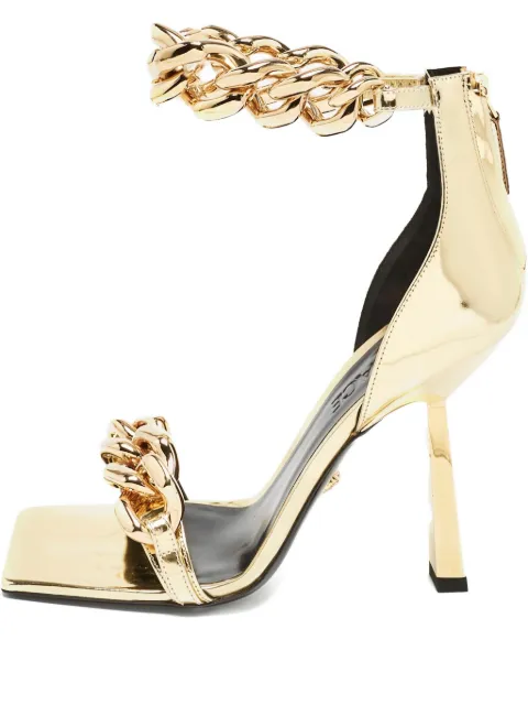Versace Pre-Owned metallic heeled sandals Yellow 1125059