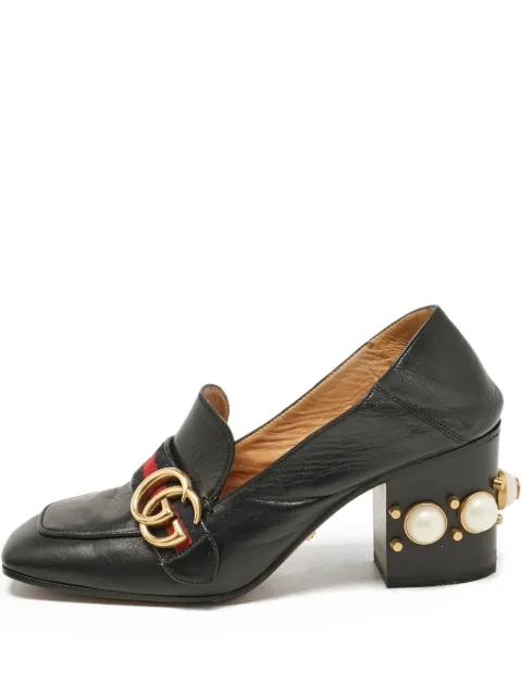 Gucci Pre-Owned 45mm leather heeled pumps Black 1116645