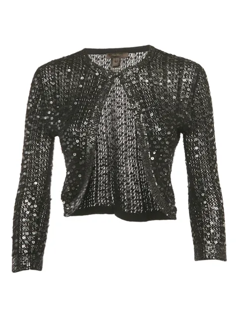 Max Mara pre-owned sequin-embellished cardigan Black 1115521