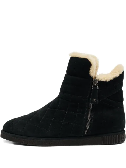 CHANEL Pre-Owned 2024 velour boots Black 1117504