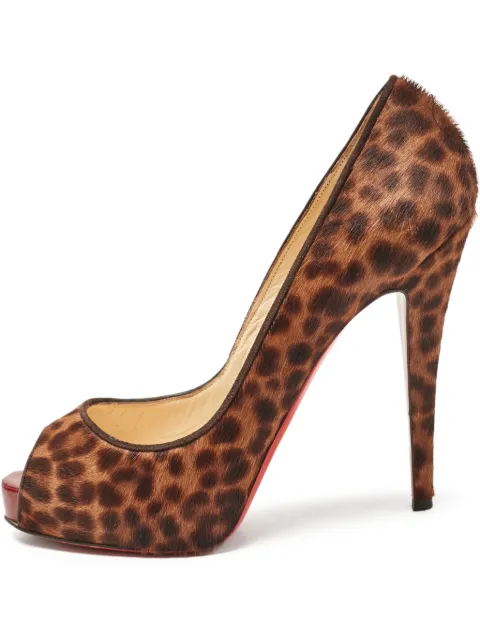 Christian Louboutin Pre-Owned 125mm animal-print pumps Brown 1117416