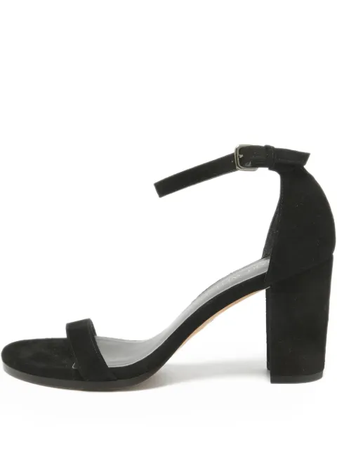 Stuart Weitzman pre-owned 80mm Nearlynude block-heel ankle-strap sandals Black 1113132