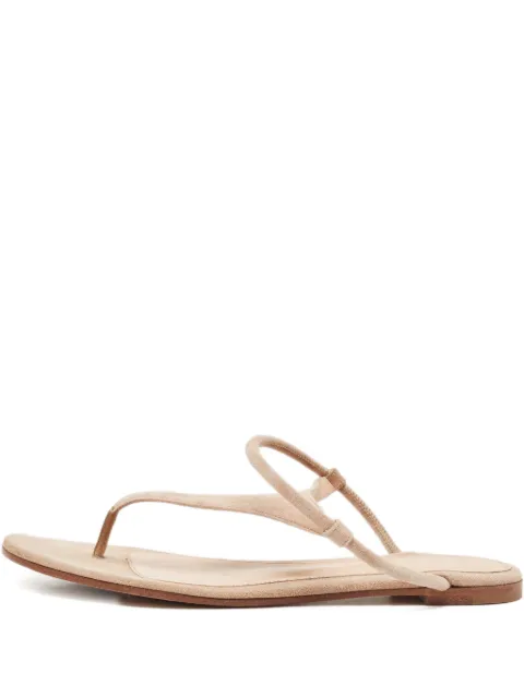 Gianvito Rossi pre-owned suede thong sandals Neutrals 1117137
