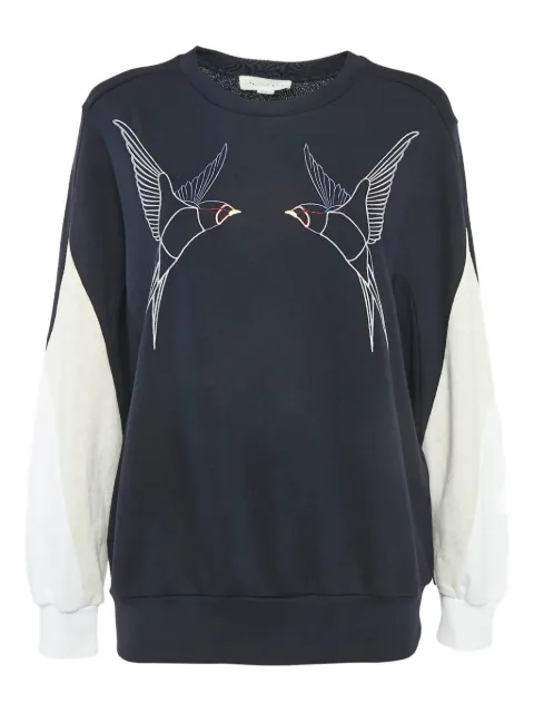 Stella McCartney Pre-Owned bird-embroidery sweatshirt Blue 1111436