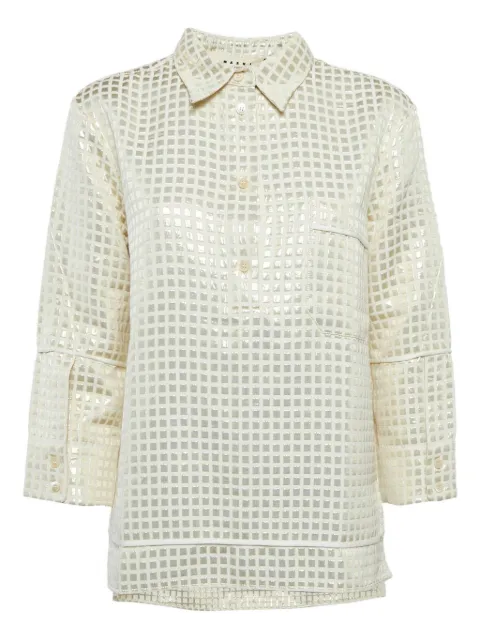 Marni Pre-Owned metallic grid tunic Neutrals 1111390