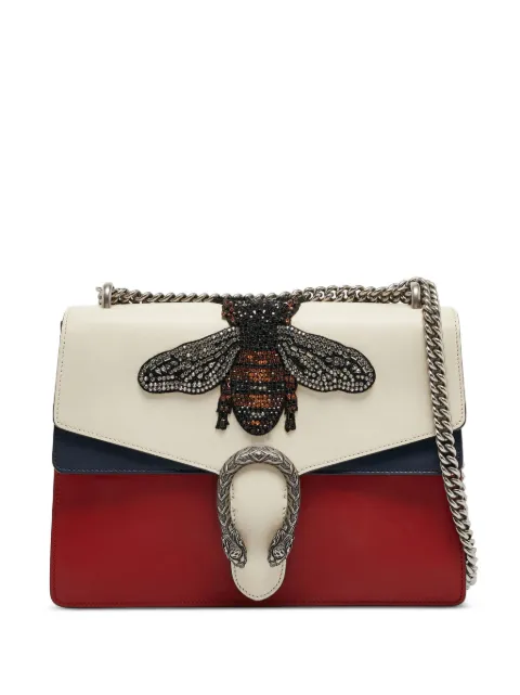 Gucci Pre-Owned Bee-embellishment leather shoulder bag White 1102123