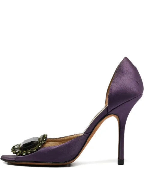 Jimmy Choo Pre-Owned 105mm Kendal embellished satin pumps Purple 1103106