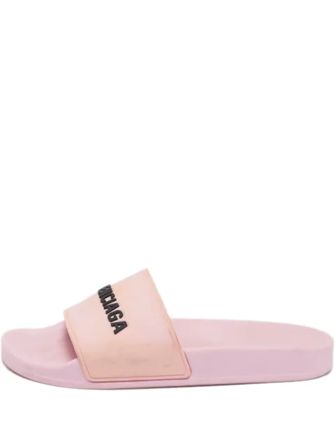 Balenciaga Pre-Owned logo slides Pink 1099927