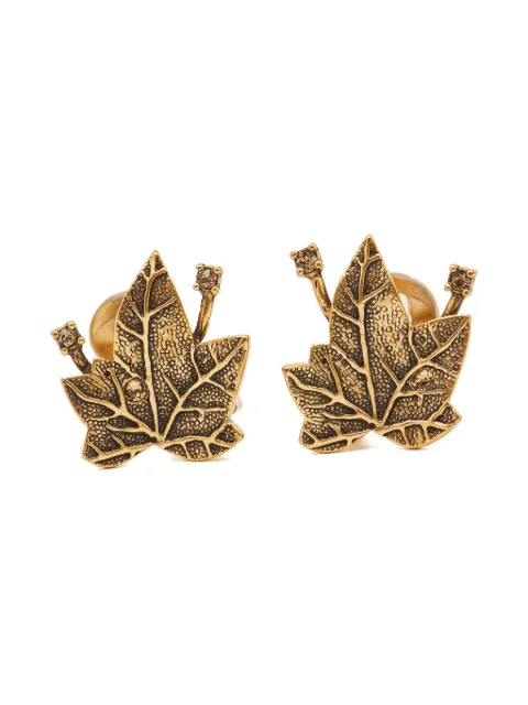Oscar de la Renta Pre-Owned leaf crystal earrings Gold 1097043