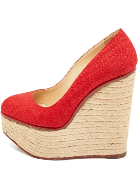 Charlotte Olympia rope wedge pumps Red 1082687