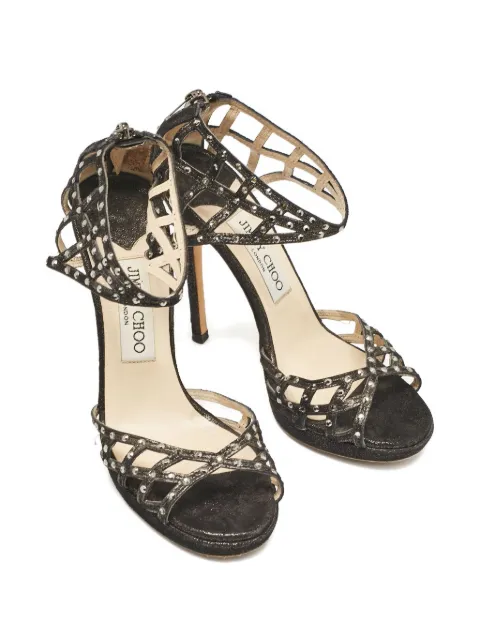Jimmy Choo Pre-Owned lattice embellished pumps Black 1069165