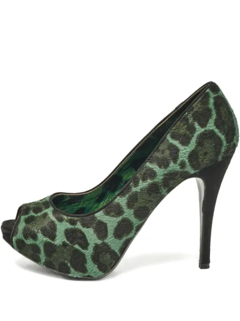 Dolce & Gabbana Pre-Owned 2024 130mm leopard-print pumps Green 1080536