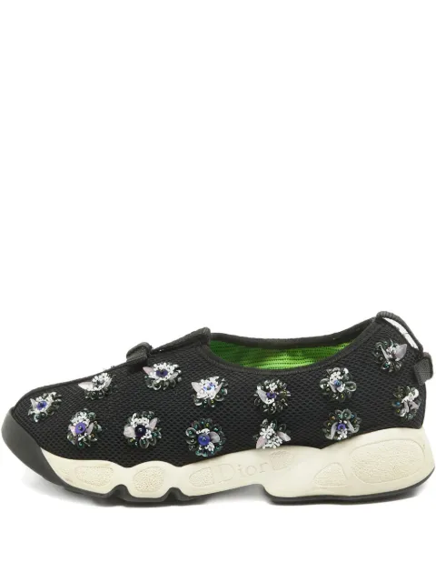 Christian Dior Pre-Owned 2014 mesh embellishment sneakers Black 969816