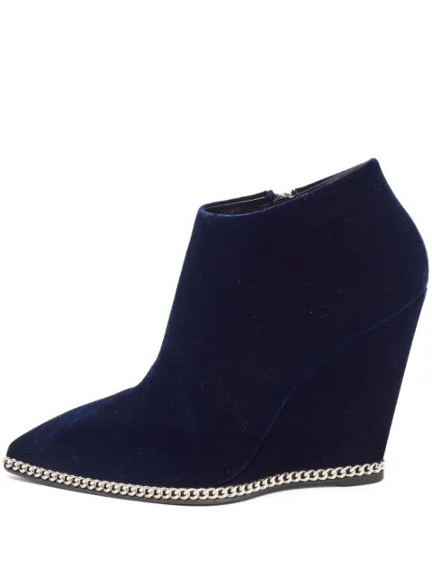 Giuseppe Zanotti Vintage pre-owned 110mm velvet boots Blue 894659