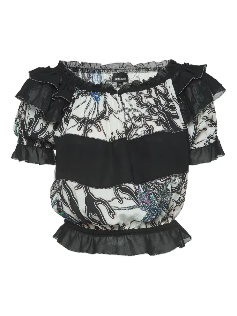 Just Cavalli Vintage pre-owned ruffled off-the-shoulder blouse White 933294