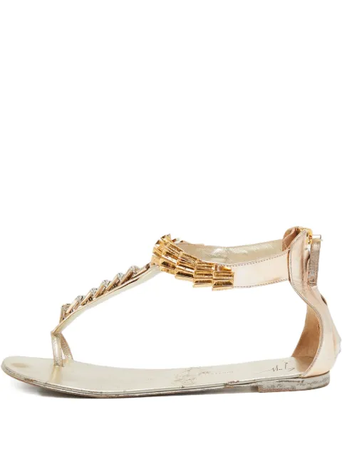 Giuseppe Zanotti Vintage embellished flat sandals Gold 1113770
