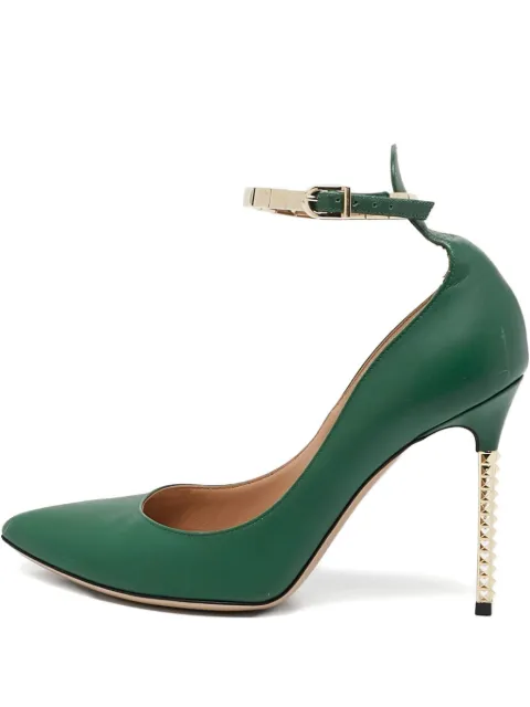 Valentino Garavani Pre-Owned 100mm studded-heel pumps Green 1111073