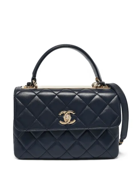 CHANEL Pre-Owned quilted leather shoulder bag Blue 1107183