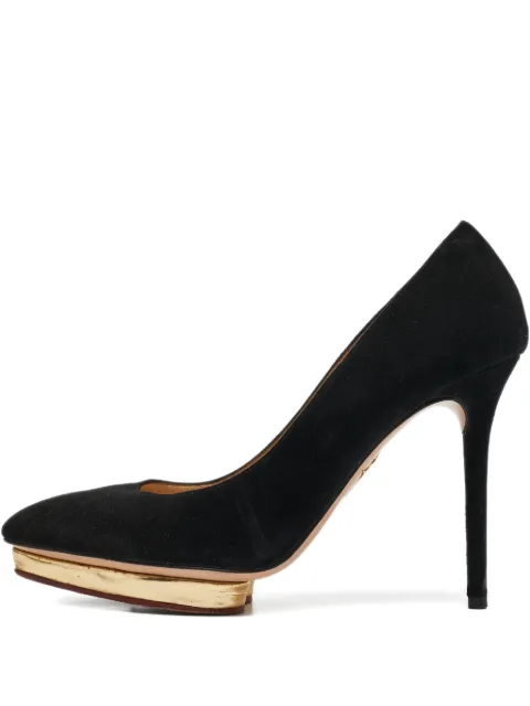 Charlotte Olympia 110mm Debbie platform suede pumps Black 1101762