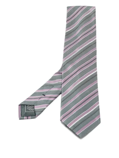 Brioni Vintage pre-owned diagonal stripe silk tie Grey 1105709