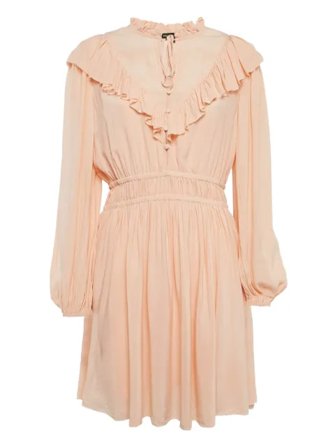 Maje ruffled neckline mini dress Neutrals 1096134