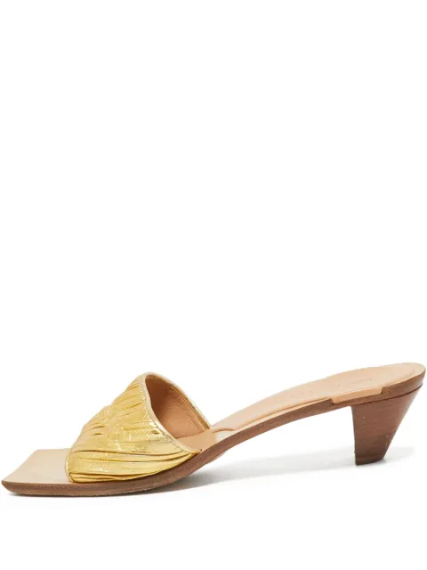 Bottega Veneta Pre-Owned 50mm leather sandals Gold 1088370