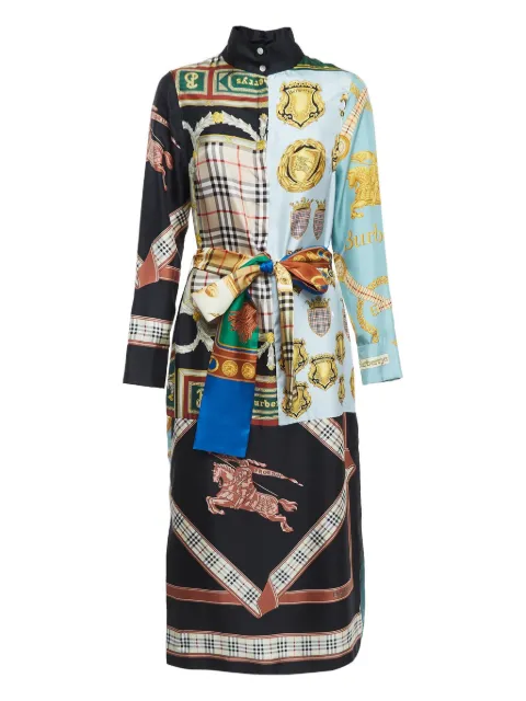 Burberry Pre-Owned patchwork silk dress Blue 918775