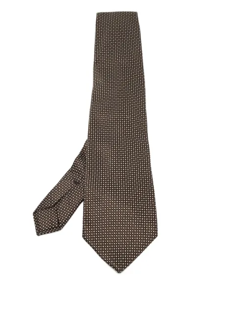 Ermenegildo Zegna Vintage dot-pattern silk tie Brown 975890