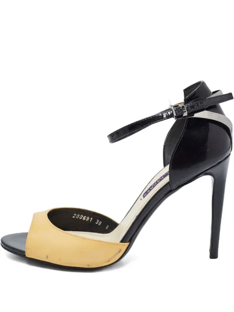 Ralph Lauren Vintage 100mm leather heeled sandals Yellow 833133