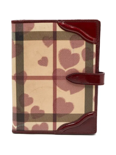 Burberry Pre-Owned Heart Nova Check leather agenda cover Red 919772