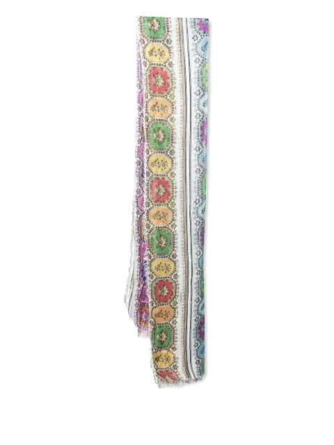 Roberto Cavalli Vintage paisley fringed scarf Purple 647755