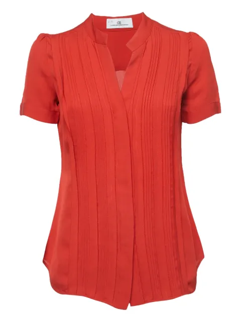 Carolina Herrera Vintage pre-owned pleated silk top Red 897360