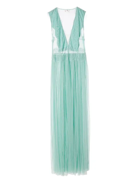 Elisabetta Franchi pre-owned lace-detail dress Green 872972