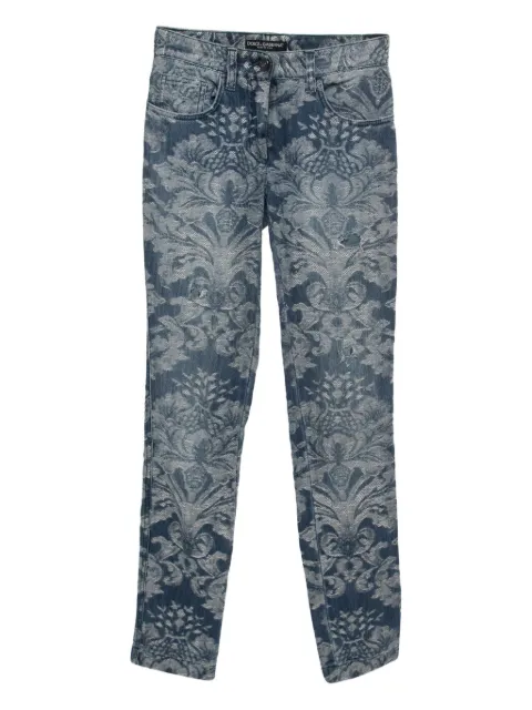 Dolce & Gabbana Pre-Owned floral-motif straight-leg jeans Blue 755570