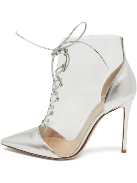 Gianvito Rossi pre-owned 110mm lace-up boots Silver 952713