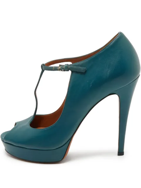Gucci Pre-Owned 120mm Betty T-Strap heeled sandals Blue 738967