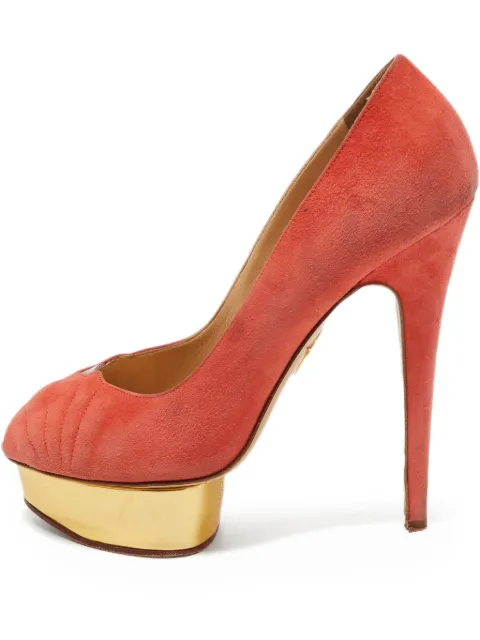 Charlotte Olympia pre-owned 155mm peep-toe pumps Pink 764398