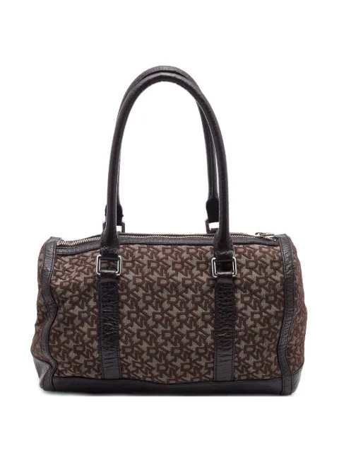 DKNY Vintage monogram leather tote bag Brown 754747