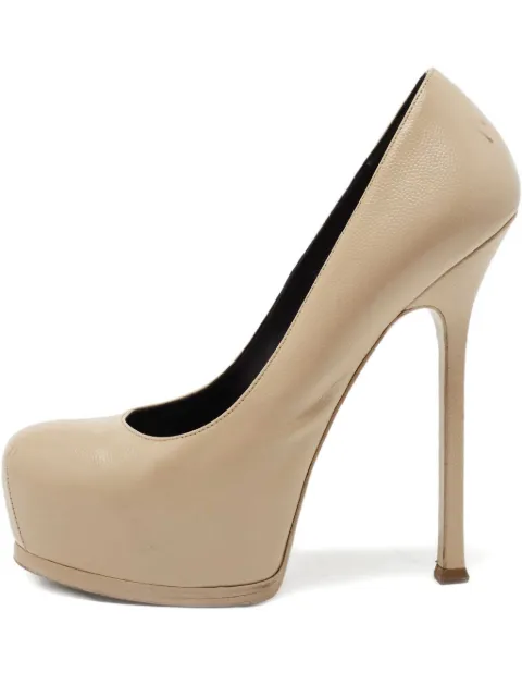 Saint Laurent Pre-Owned 140mm platform high-heel pumps Neutrals 721282