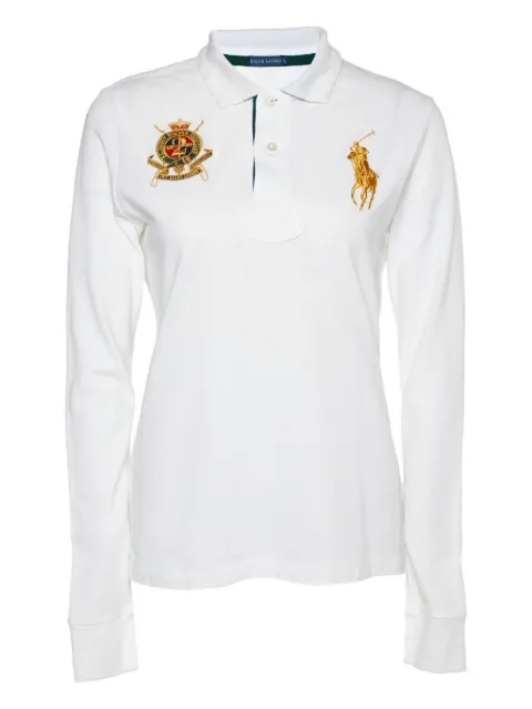 Polo Ralph Lauren Vintage Polo Pony-embroidered long-sleeve polo shirt White 861805