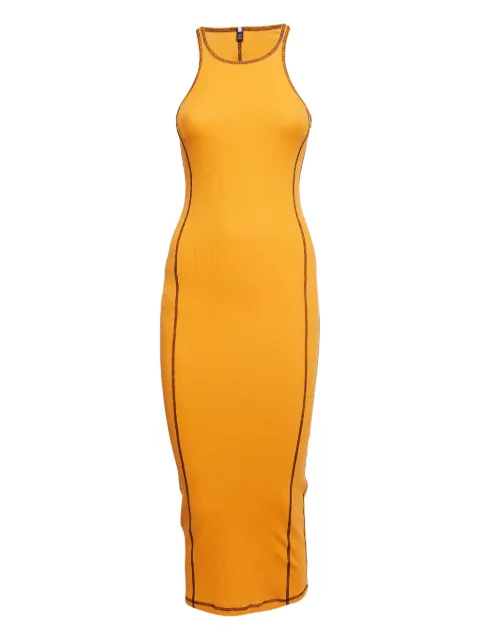 Alexander McQueen Pre-Owned ribbed seam-detail dress Orange 992794