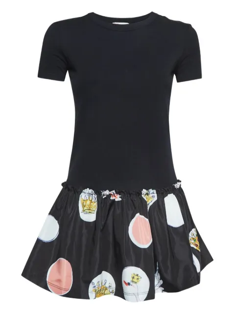 Valentino Garavani Pre-Owned cotton flounce-print T-shirt Black 975865