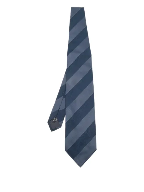 Emporio Armani Pre-Owned striped silk tie Blue 605043