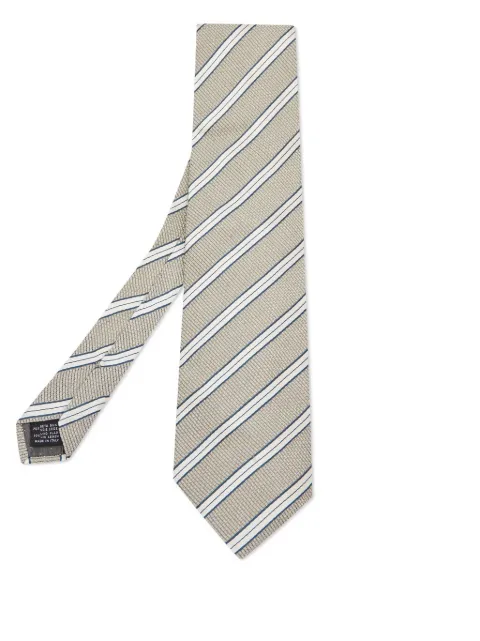 Gianfranco Ferré Pre-Owned 2024 striped silk tie Neutrals 765101