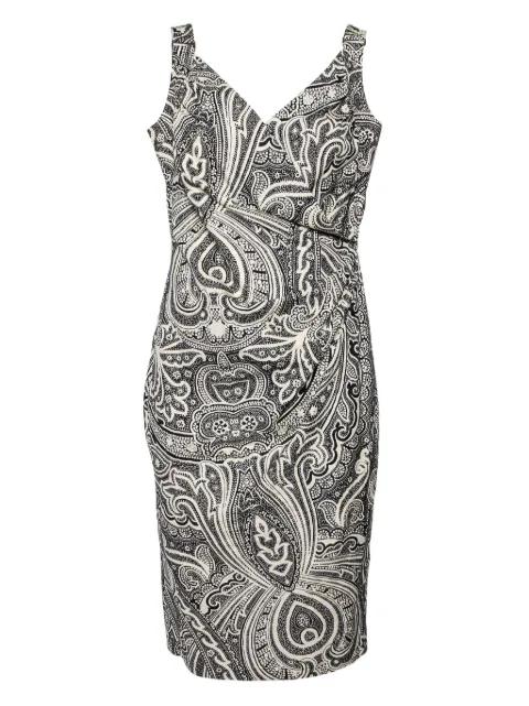 Max Mara paisley-print draped dress Black 584723