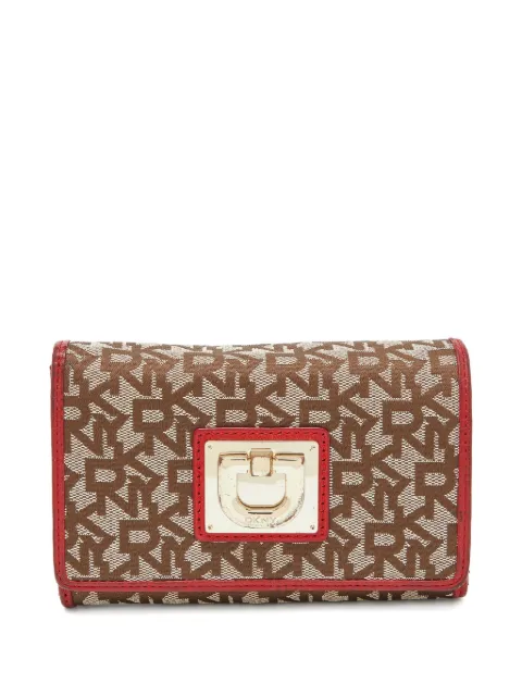 DKNY Vintage monogram-pattern leather wallet Neutrals 847537