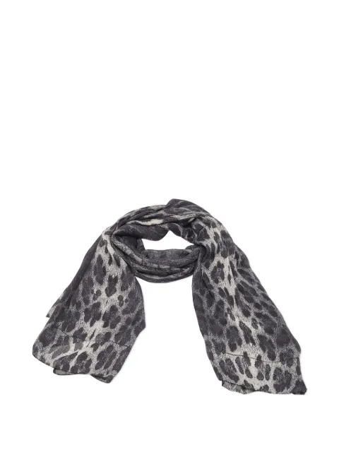 Roberto Cavalli Vintage 2023 leopard-print silk scarf Black 829045
