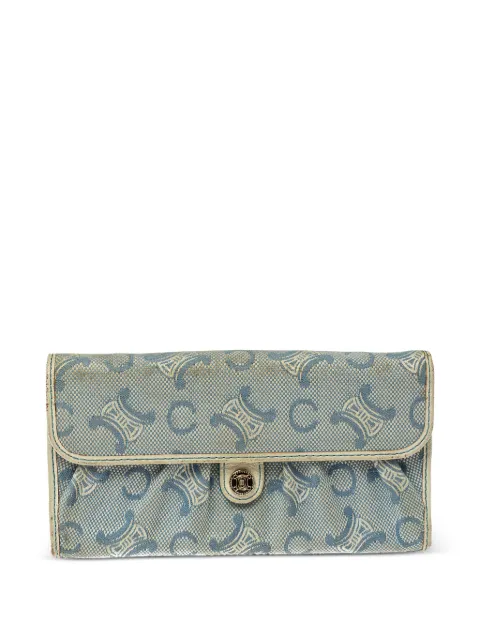Celine Pre-Owned Macadam-pattern denim wallet Blue 371327
