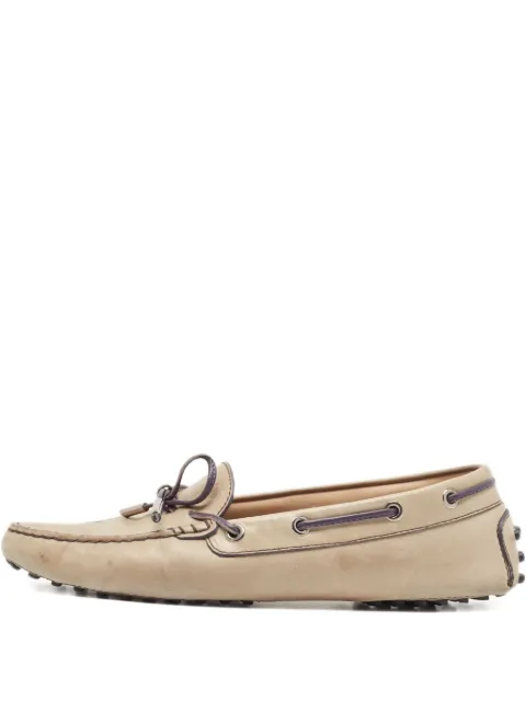 Tod's Vintage pre-owned leather loafer shoes Neutrals 928777